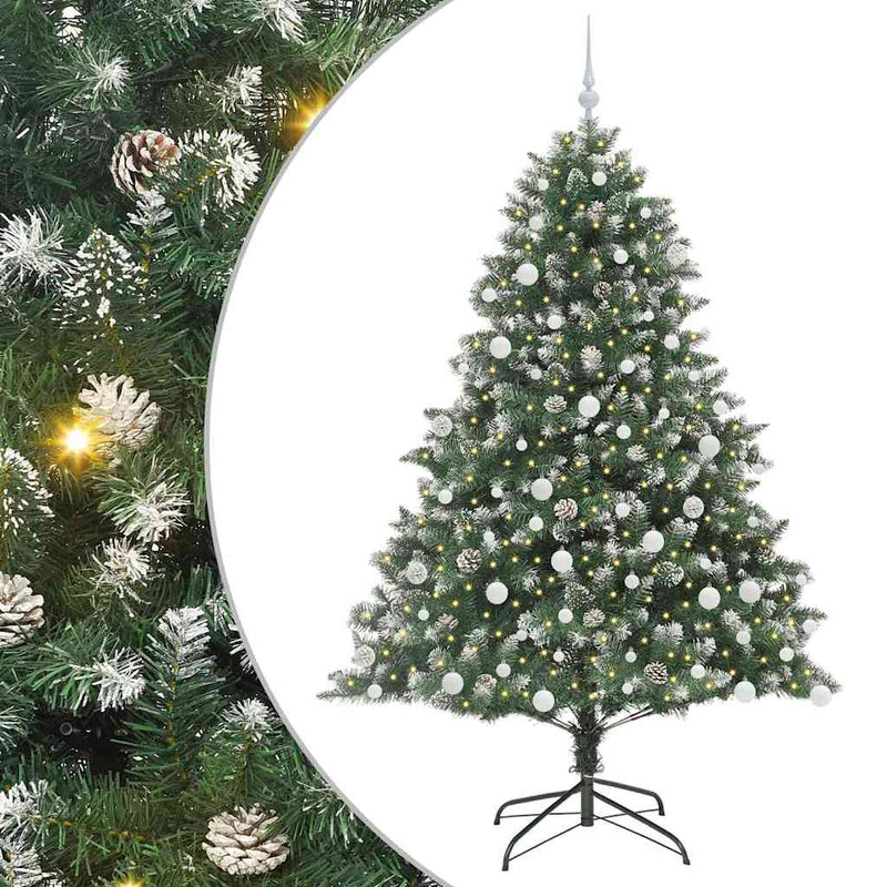 vidaXL Mű karácsonyfa Zöld 126 x 126 x 180 cm PVC és Műanyag és Acél