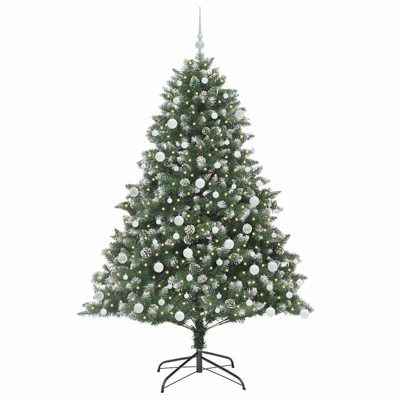 vidaXL Mű karácsonyfa Zöld 126 x 126 x 180 cm PVC és Műanyag és Acél