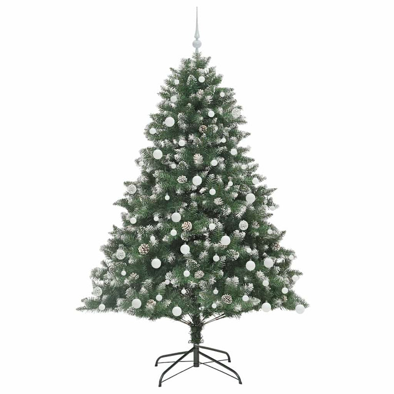 vidaXL Mű karácsonyfa Zöld 126 x 126 x 180 cm PVC és Műanyag és Acél