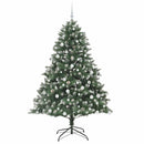 vidaXL Mű karácsonyfa 300 LED-del Zöld 180 cm PVC és Műanyag és Acél