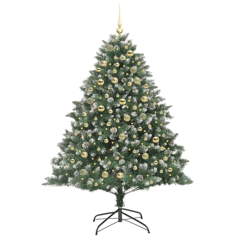 vidaXL Mű karácsonyfa Zöld 126 x 126 x 180 cm PVC és Műanyag és Acél