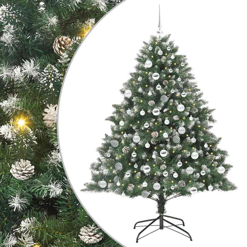 vidaXL Mű karácsonyfa Zöld 126 x 126 x 180 cm PVC és Műanyag és Acél