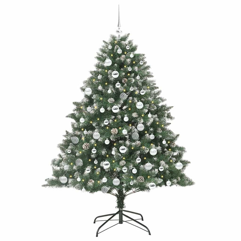 vidaXL Mű karácsonyfa Zöld 126 x 126 x 180 cm PVC és Műanyag és Acél