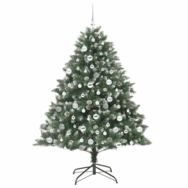 vidaXL Mű karácsonyfa Zöld 126 x 126 x 180 cm PVC és Műanyag és Acél
