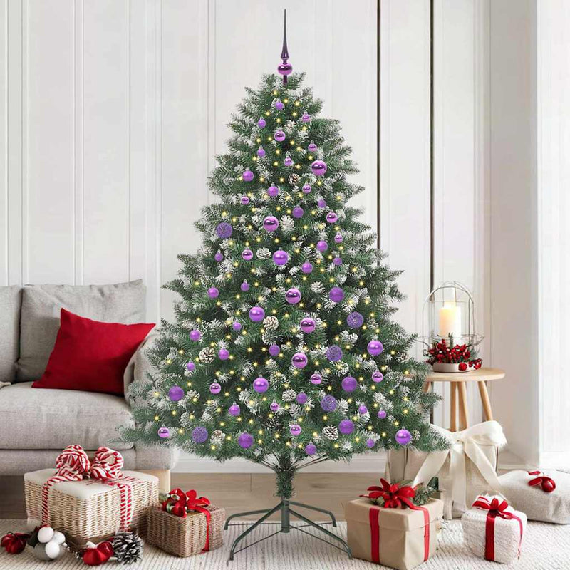 vidaXL Mű karácsonyfa Zöld 126 x 126 x 180 cm PVC és Műanyag és Acél