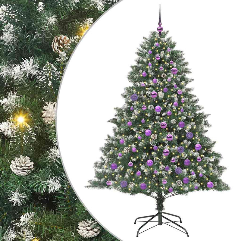 vidaXL Mű karácsonyfa Zöld 126 x 126 x 180 cm PVC és Műanyag és Acél