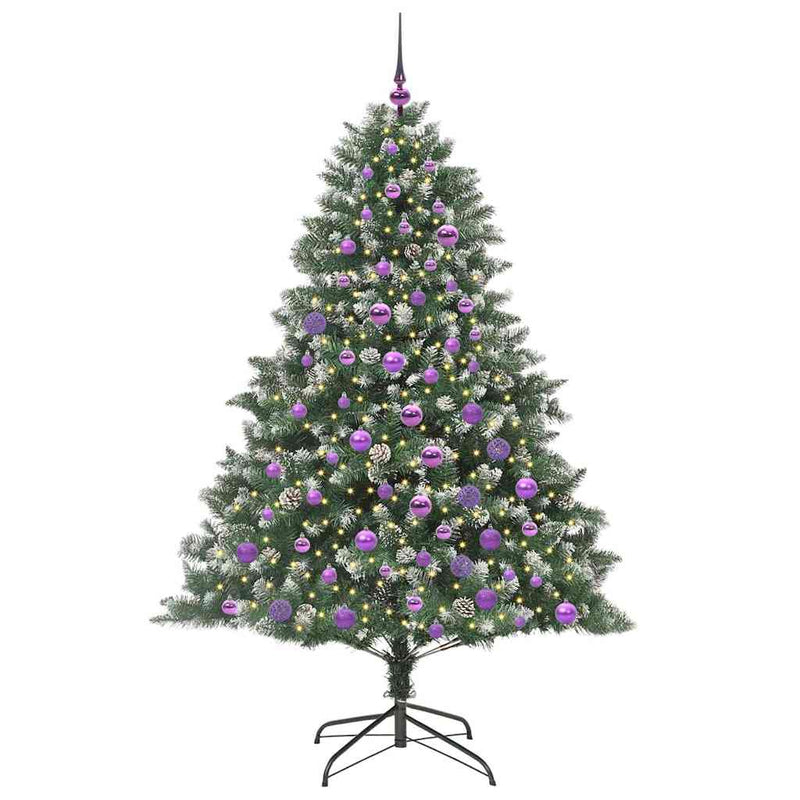 vidaXL Mű karácsonyfa Zöld 126 x 126 x 180 cm PVC és Műanyag és Acél