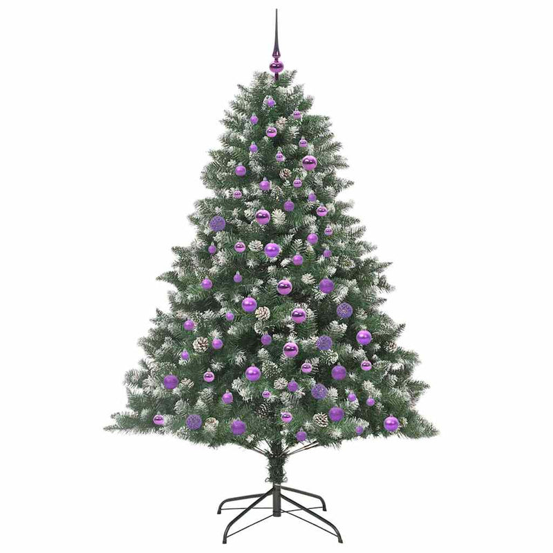 vidaXL Mű karácsonyfa Zöld 126 x 126 x 180 cm PVC és Műanyag és Acél