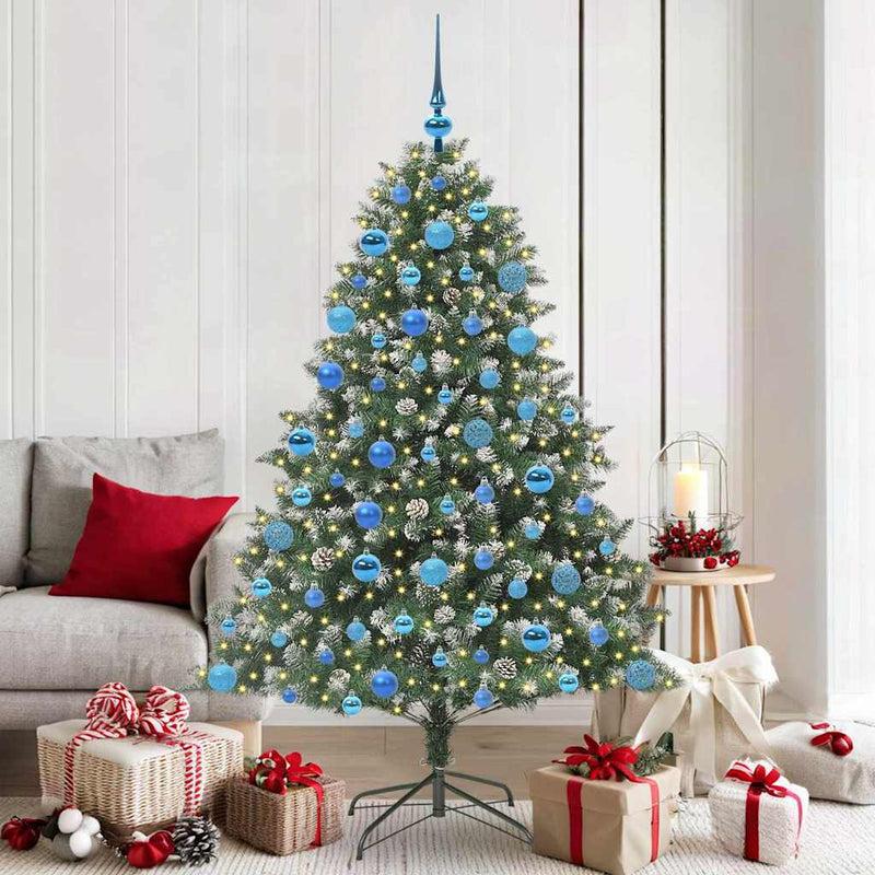 vidaXL Mű karácsonyfa Zöld 126 x 126 x 180 cm PVC és Műanyag és Acél