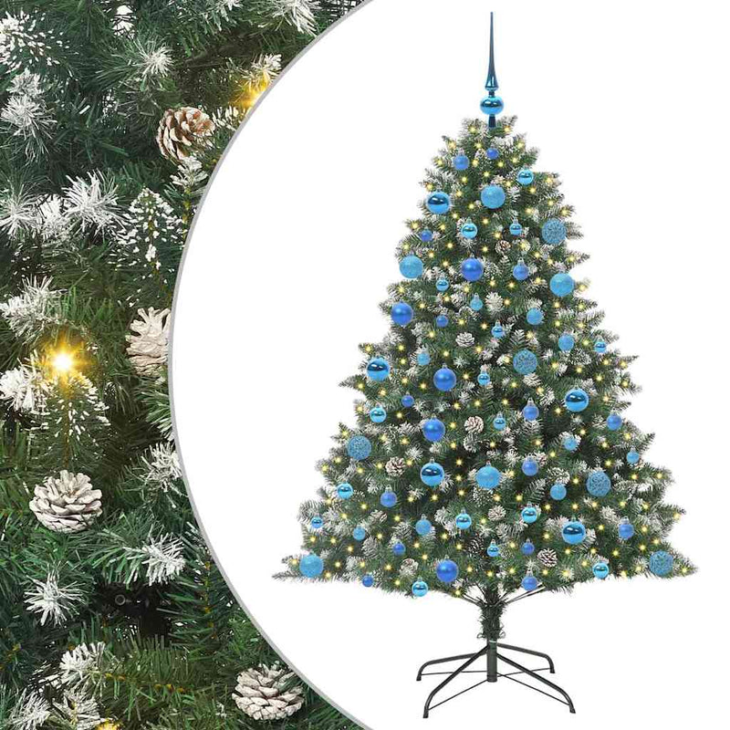 vidaXL Mű karácsonyfa Zöld 126 x 126 x 180 cm PVC és Műanyag és Acél