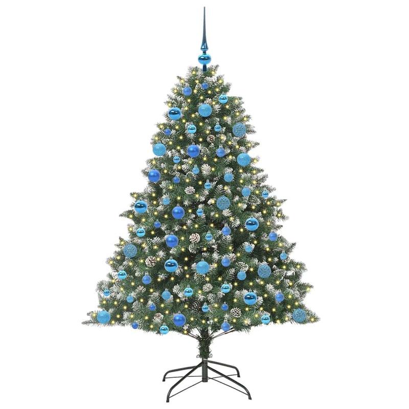 vidaXL Mű karácsonyfa Zöld 126 x 126 x 180 cm PVC és Műanyag és Acél