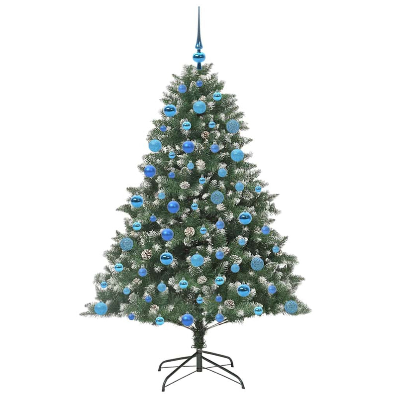 vidaXL Mű karácsonyfa Zöld 126 x 126 x 180 cm PVC és Műanyag és Acél