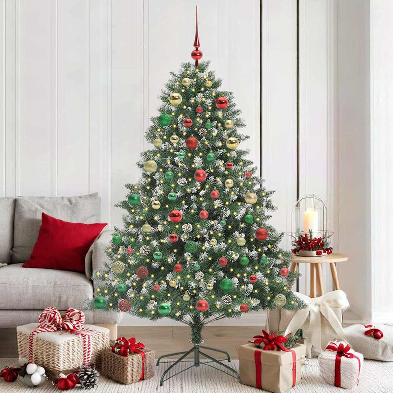 vidaXL Mű karácsonyfa Zöld 126 x 126 x 180 cm PVC és Műanyag és Acél