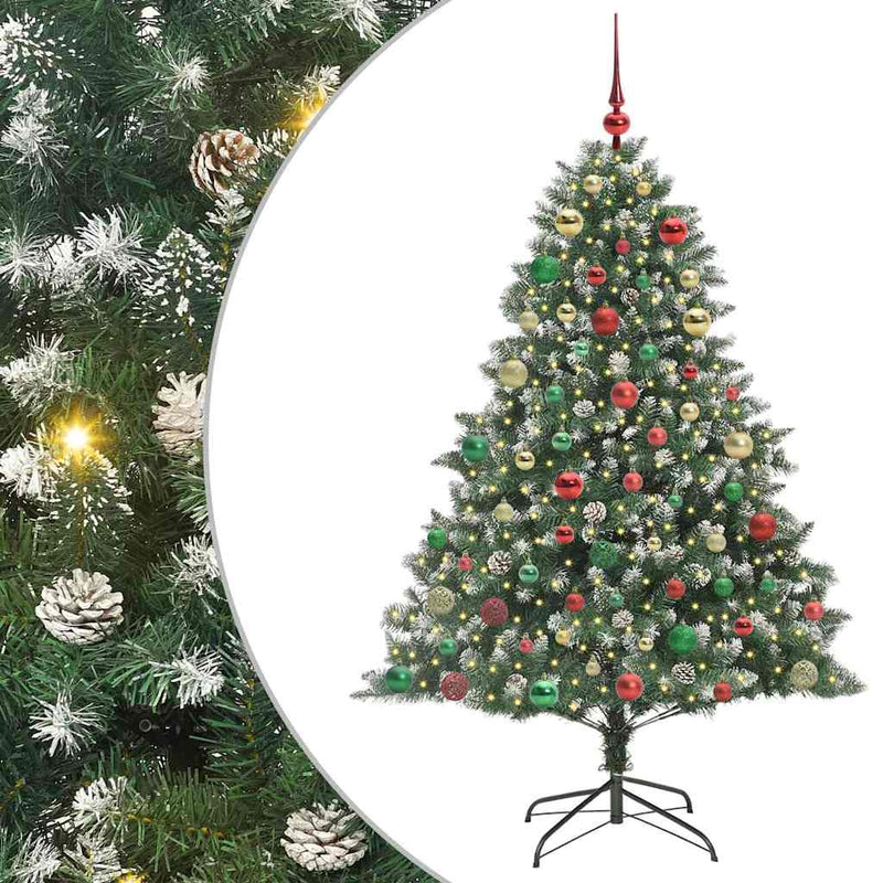 vidaXL Mű karácsonyfa Zöld 126 x 126 x 180 cm PVC és Műanyag és Acél