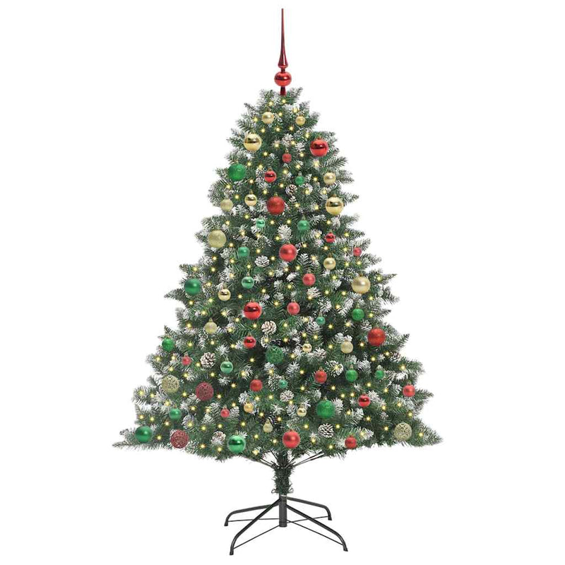 vidaXL Mű karácsonyfa Zöld 126 x 126 x 180 cm PVC és Műanyag és Acél