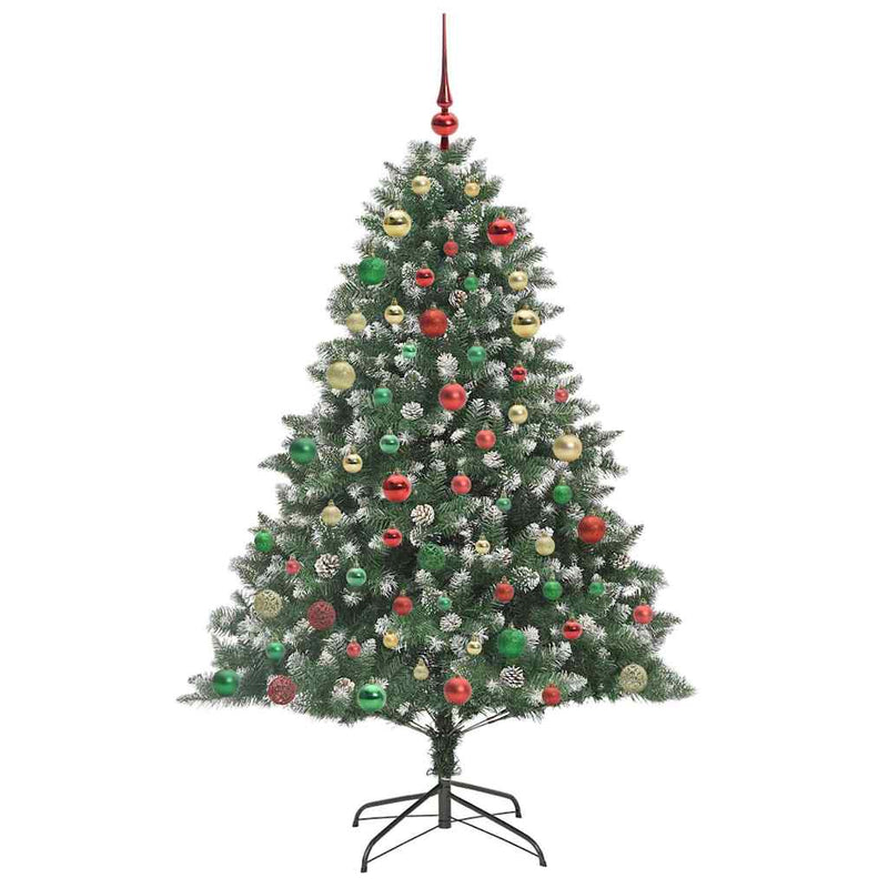 vidaXL Mű karácsonyfa Zöld 126 x 126 x 180 cm PVC és Műanyag és Acél