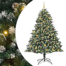 vidaXL Mű karácsonyfa 300 LED-del Zöld 210 cm PVC és Műanyag és Acél