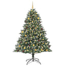 vidaXL Mű karácsonyfa 300 LED-del Zöld 210 cm PVC és Műanyag és Acél