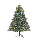 vidaXL Mű karácsonyfa 300 LED-del Zöld 210 cm PVC és Műanyag és Acél