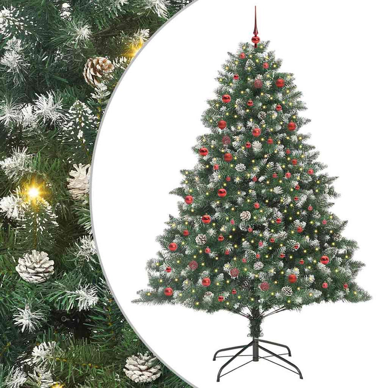 vidaXL Mű karácsonyfa Zöld 140 x 140 x 210 cm PVC és Műanyag és Acél