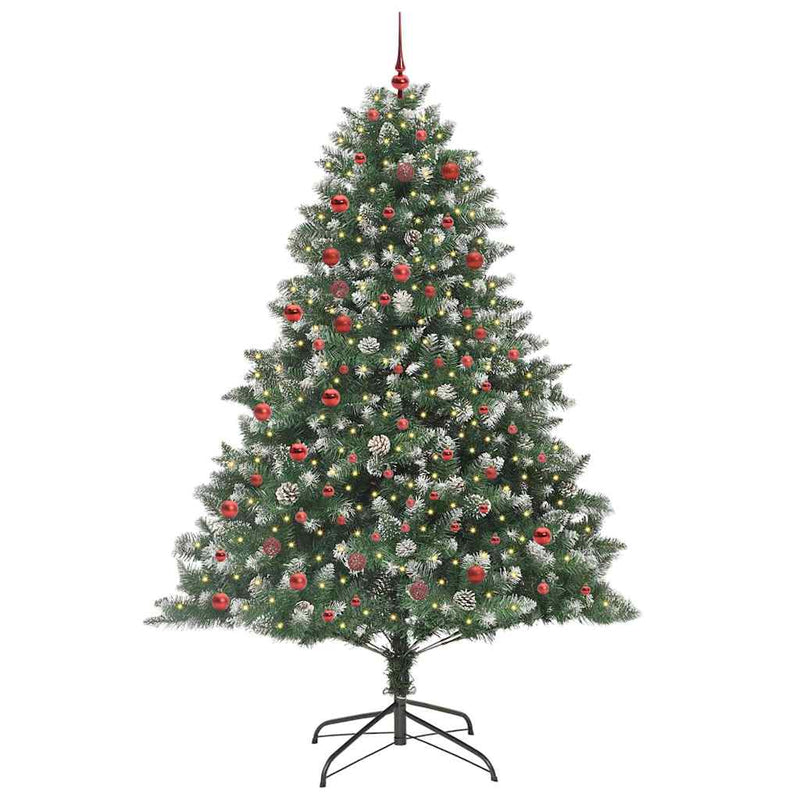 vidaXL Mű karácsonyfa Zöld 140 x 140 x 210 cm PVC és Műanyag és Acél