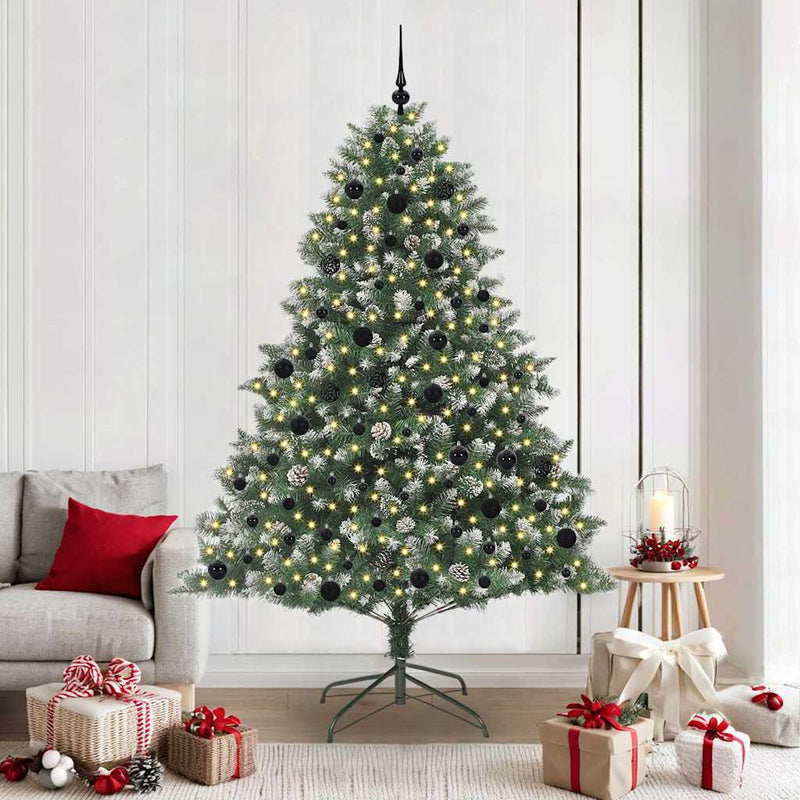 vidaXL Mű karácsonyfa Zöld 140 x 140 x 210 cm PVC és Műanyag és Acél