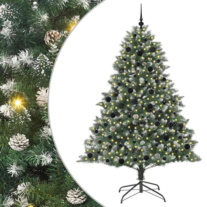 vidaXL Mű karácsonyfa Zöld 140 x 140 x 210 cm PVC és Műanyag és Acél