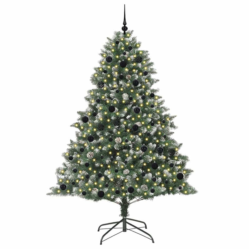 vidaXL Mű karácsonyfa Zöld 140 x 140 x 210 cm PVC és Műanyag és Acél