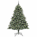 vidaXL Mű karácsonyfa 300 LED-del Zöld 210 cm PVC és Műanyag és Acél