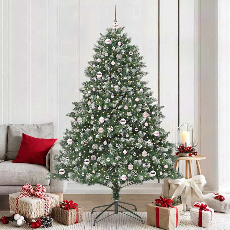 vidaXL Mű karácsonyfa Zöld 140 x 140 x 210 cm PVC és Műanyag és Acél