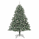 vidaXL Mű karácsonyfa 300 LED-del Zöld 210 cm PVC és Műanyag és Acél