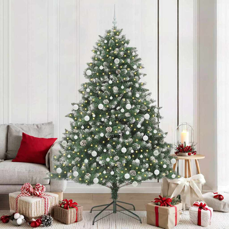 vidaXL Mű karácsonyfa Zöld 140 x 140 x 210 cm PVC és Műanyag és Acél