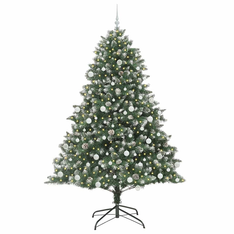 vidaXL Mű karácsonyfa Zöld 140 x 140 x 210 cm PVC és Műanyag és Acél