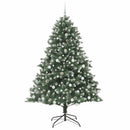vidaXL Mű karácsonyfa 300 LED-del Zöld 210 cm PVC és Műanyag és Acél