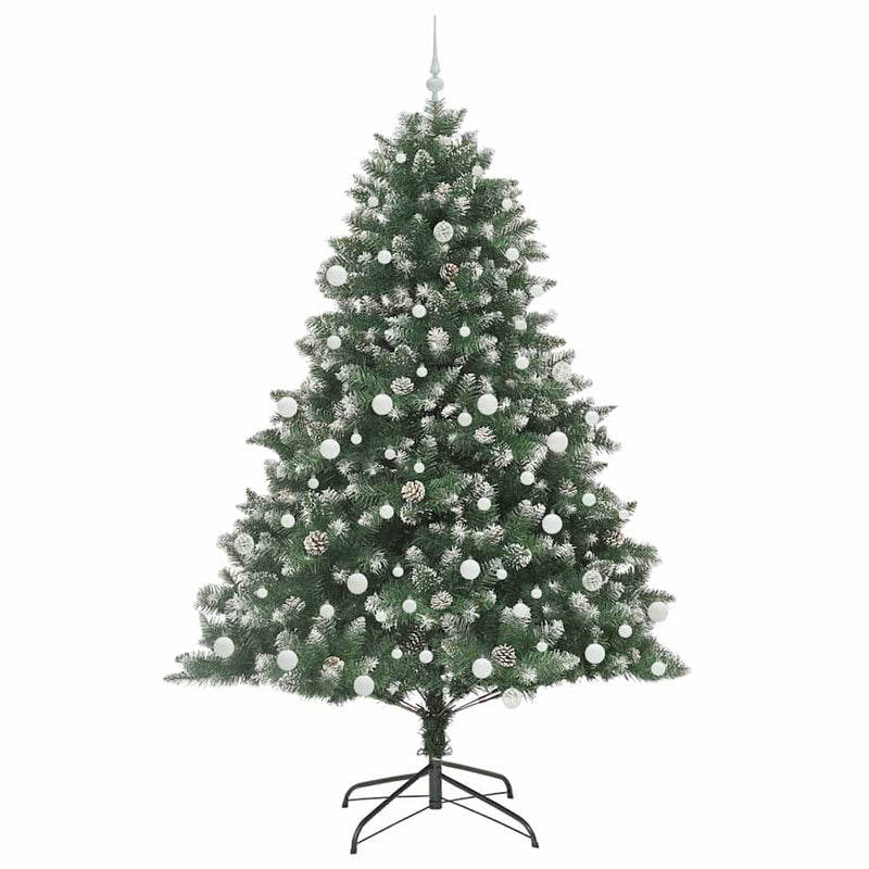 vidaXL Mű karácsonyfa Zöld 140 x 140 x 210 cm PVC és Műanyag és Acél