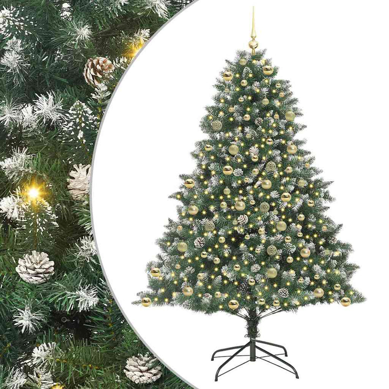 vidaXL Mű karácsonyfa Zöld 140 x 140 x 210 cm PVC és Műanyag és Acél