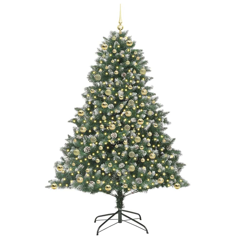 vidaXL Mű karácsonyfa Zöld 140 x 140 x 210 cm PVC és Műanyag és Acél