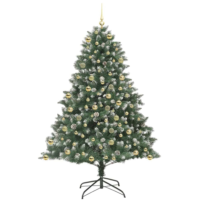 vidaXL Mű karácsonyfa Zöld 140 x 140 x 210 cm PVC és Műanyag és Acél