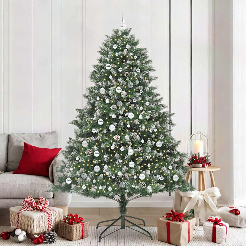 vidaXL Mű karácsonyfa Zöld 140 x 140 x 210 cm PVC és Műanyag és Acél