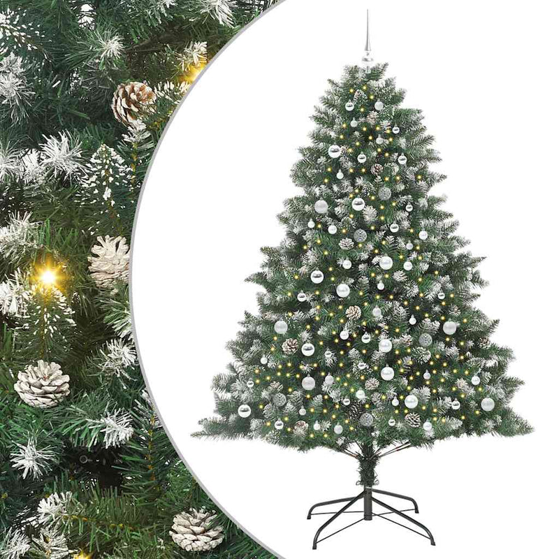 vidaXL Mű karácsonyfa Zöld 140 x 140 x 210 cm PVC és Műanyag és Acél