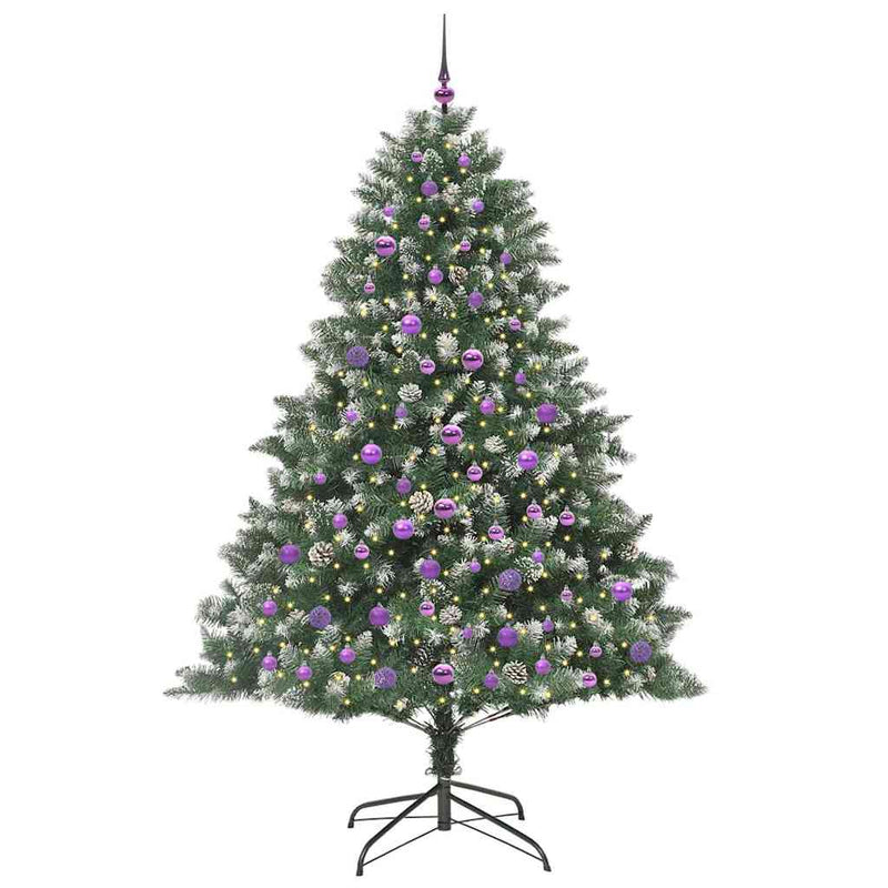 vidaXL Mű karácsonyfa Zöld 140 x 140 x 210 cm PVC és Műanyag és Acél