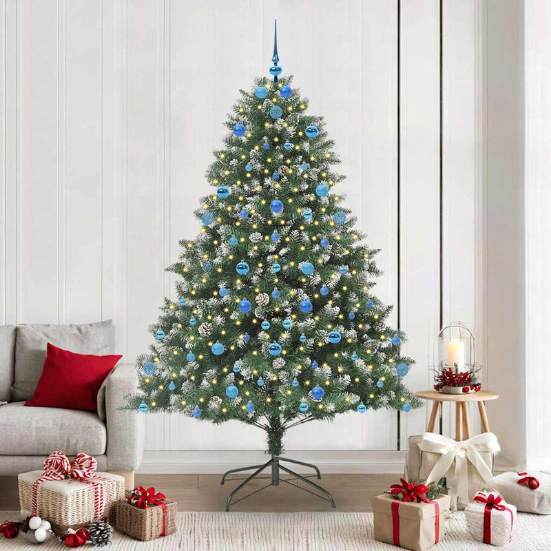 vidaXL Mű karácsonyfa Zöld 140 x 140 x 210 cm PVC és Műanyag és Acél