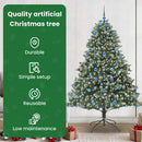 vidaXL Mű karácsonyfa 300 LED-del Zöld 210 cm PVC és Műanyag és Acél