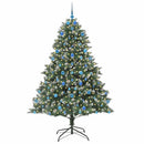 vidaXL Mű karácsonyfa 300 LED-del Zöld 210 cm PVC és Műanyag és Acél