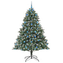 vidaXL Mű karácsonyfa 300 LED-del Zöld 210 cm PVC és Műanyag és Acél