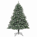 vidaXL Mű karácsonyfa 300 LED-del Zöld 210 cm PVC és Műanyag és Acél