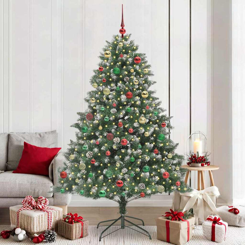 vidaXL Mű karácsonyfa Zöld 140 x 140 x 210 cm PVC és Műanyag és Acél