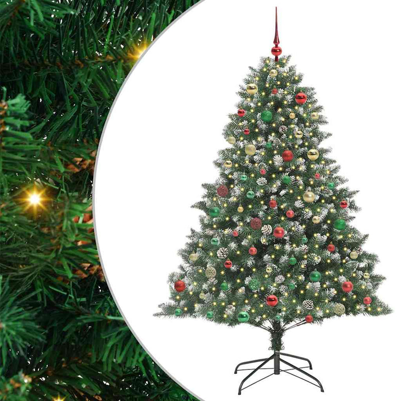 vidaXL Mű karácsonyfa Zöld 140 x 140 x 210 cm PVC és Műanyag és Acél