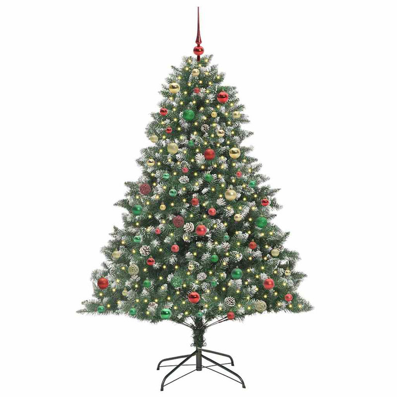 vidaXL Mű karácsonyfa Zöld 140 x 140 x 210 cm PVC és Műanyag és Acél