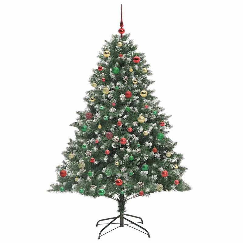 vidaXL Mű karácsonyfa Zöld 140 x 140 x 210 cm PVC és Műanyag és Acél